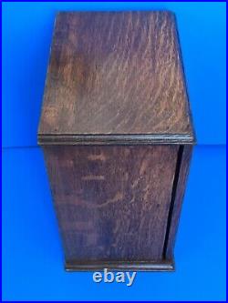 Antique Glass & Oak Wood Pipe Rack Display Smoke Cabinet Humidor Tabacco Drawer