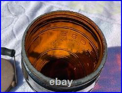 Antique Globe Tobacco Company Detroit Amber Jar With Original Bail Lid Pat 1882