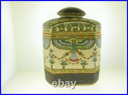 Antique Hand Painted Imperial Nippon Humidor Or Tobacco Jar Egyptian Motive Rare
