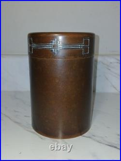Antique Heintz Arts & Crafts Sterling Silver On Bronze Tobacco Humidor