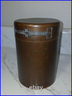 Antique Heintz Arts & Crafts Sterling Silver On Bronze Tobacco Humidor
