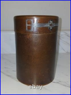 Antique Heintz Arts & Crafts Sterling Silver On Bronze Tobacco Humidor