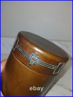 Antique Heintz Arts & Crafts Sterling Silver On Bronze Tobacco Humidor
