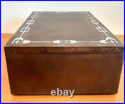 Antique Heintz Sterling On Bronze Cigar Humidor Box 10 x 6 x 3