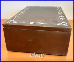 Antique Heintz Sterling On Bronze Cigar Humidor Box 10 x 6 x 3