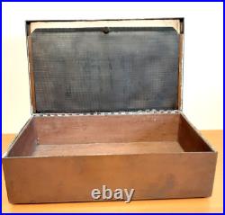 Antique Heintz Sterling On Bronze Cigar Humidor Box 10 x 6 x 3