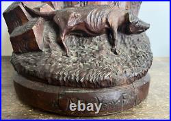 Antique Humidor Carved Wood Skinny Pig Folk Art Late 1800s German for English