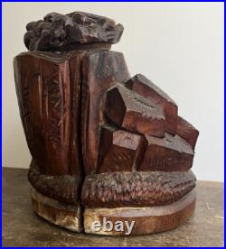 Antique Humidor Carved Wood Skinny Pig Folk Art Late 1800s German for English