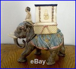 Antique Humidor Cigar Tobacco Jar Germany 1880 Majolica marked EICHWALD Elephant