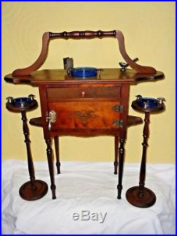 Antique Humidor Table Cushman # 546 Very Early Smoking Stand Aafa