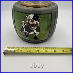 Antique Humidor Tobacco Jar Stellmacher Teplitz Hand Painted Cardinal Portrait