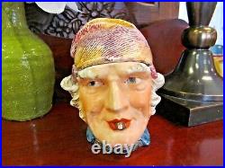 Antique Humidor head vase Majolica face painted jar Sherlock Holmes style Antique Humidor head vase Majolica face painted jar Sherlock Holmes style