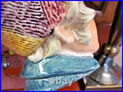 Antique Humidor head vase Majolica face painted jar Sherlock Holmes style Antique Humidor head vase Majolica face painted jar Sherlock Holmes style