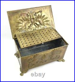 Antique Imperial Anglo-Russian Brass Cigar Humidor Box Late 1800's As Found