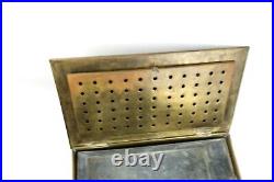 Antique Imperial Anglo-Russian Brass Cigar Humidor Box Late 1800's As Found