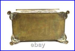 Antique Imperial Anglo-Russian Brass Cigar Humidor Box Late 1800's As Found