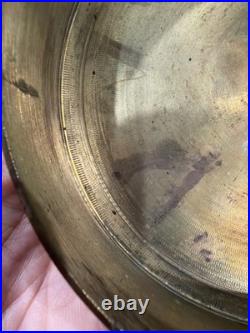 Antique Imperial German Brass Tobacco Jar Humidor, Pfennig Coin Inset Lid, 1900