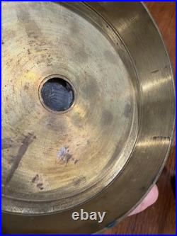 Antique Imperial German Brass Tobacco Jar Humidor, Pfennig Coin Inset Lid, 1900