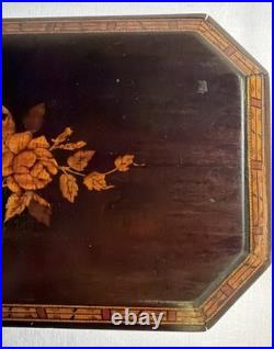 Antique Inlaid Mahogany Cigar Box Tin Lined Humidor