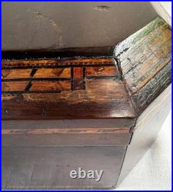 Antique Inlaid Mahogany Cigar Box Tin Lined Humidor