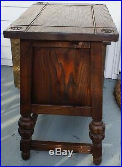 Antique JACOBEAN Wood Humidor Table Stand CABINET Arts Crafts PAINE Furniture