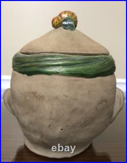 Antique Japanese Banko Ware Tobacco Jar Humidor Trawlerman Sailor Fisherman Head