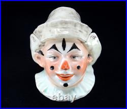 Antique Jester Clown Majolica Pottery Humidor Tobacco Jar Austrian