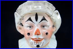 Antique Jester Clown Majolica Pottery Humidor Tobacco Jar Austrian