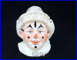 Antique Jester Clown Majolica Pottery Humidor Tobacco Jar Austrian
