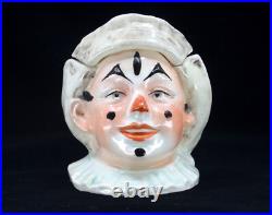 Antique Jester Clown Majolica Pottery Humidor Tobacco Jar Austrian