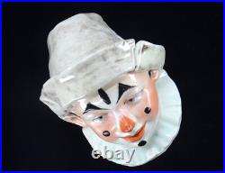 Antique Jester Clown Majolica Pottery Humidor Tobacco Jar Austrian