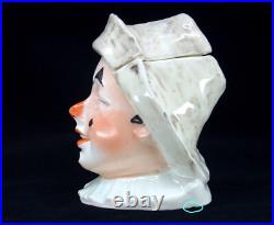 Antique Jester Clown Majolica Pottery Humidor Tobacco Jar Austrian