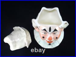 Antique Jester Clown Majolica Pottery Humidor Tobacco Jar Austrian