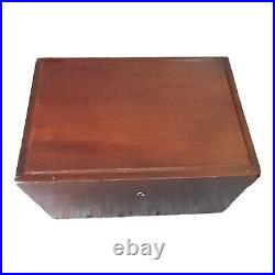 Antique Jewett Humidor Copper Lined Wood Large with Plaque Antique Jewett Humidor Copper Lined Wood Large with Plaque