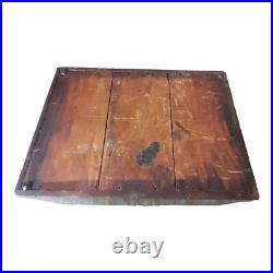 Antique Jewett Humidor Copper Lined Wood Large with Plaque Antique Jewett Humidor Copper Lined Wood Large with Plaque
