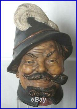 Antique Johann Maresch tobacco jar shaped like a gentleman's head and face