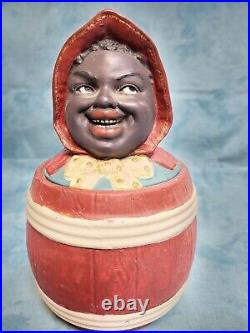 Antique Johann Maresh Smiling Lady Tobacco Jar