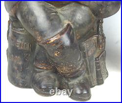 Antique L&c Austrian Seated Germanic Man Figural Tobacco Jar Humidor