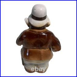 Antique Large Man Figural Ceramic Tobasco Humidor Jar