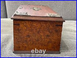 Antique Likely English Oak Wild Cigar Humidor Box
