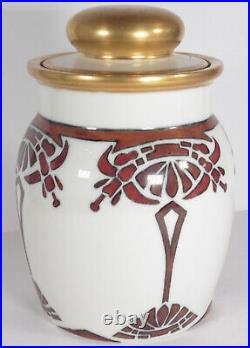 Antique Limoges Tobacco Jar, Ashtray, Tray Signed Complete Set