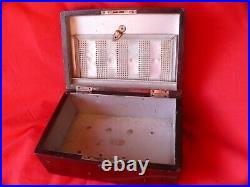 Antique Lockable Zinc Lined CIGAR HUMIDOR By Trademark C. N. Swift New York