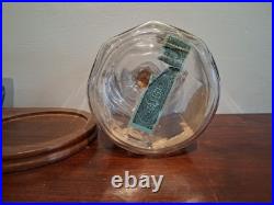 Antique Lucky Strike Glass Tobacco Humidor Jar With Pipe Stand Used Condition