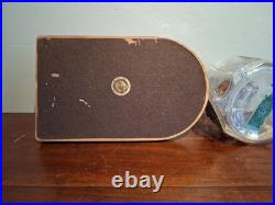 Antique Lucky Strike Glass Tobacco Humidor Jar With Pipe Stand Used Condition