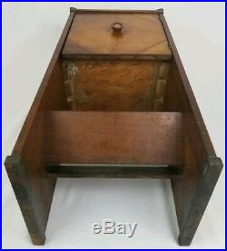 Antique Mahogany Art Deco Tobacco Humidor Smoking Stand Cabinet Pipe Cigar Table