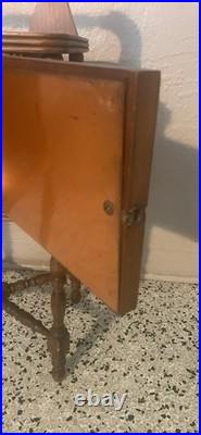 Antique Mahogany Hand Carved Humidor Copper Lined Inside