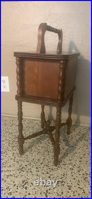 Antique Mahogany Hand Carved Humidor Copper Lined Inside