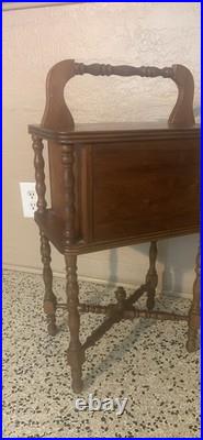 Antique Mahogany Hand Carved Humidor Copper Lined Inside