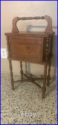 Antique Mahogany Hand Carved Humidor Copper Lined Inside