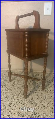 Antique Mahogany Hand Carved Humidor Copper Lined Inside